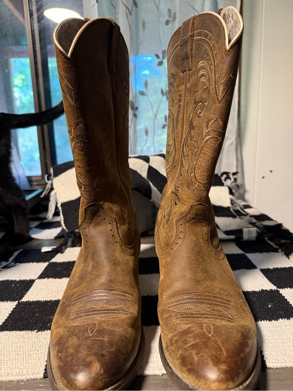 Ariat Heritage Brown Distressed Leather Western Combat Boots